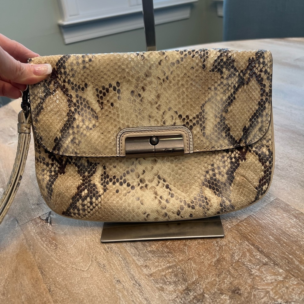 Coach Kristin Python Wristlet